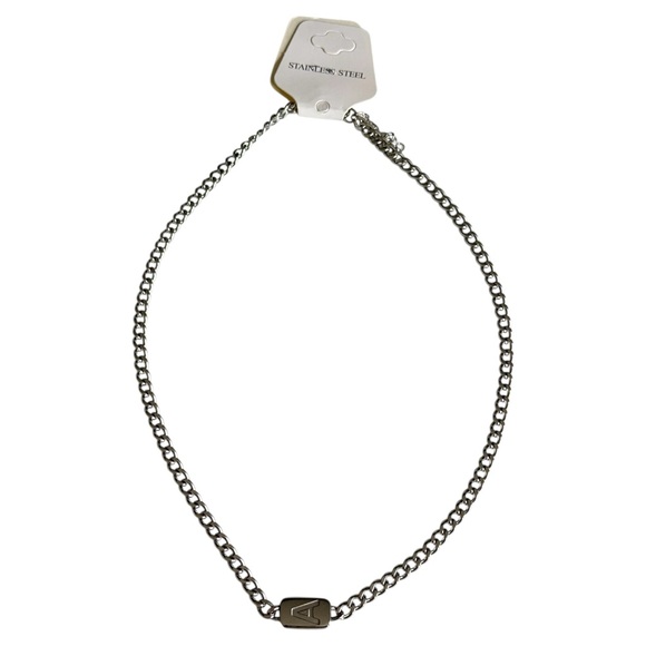 18” Stainless Steel Silver “A” Initial Necklace with 2” extender NEW - Picture 2 of 8